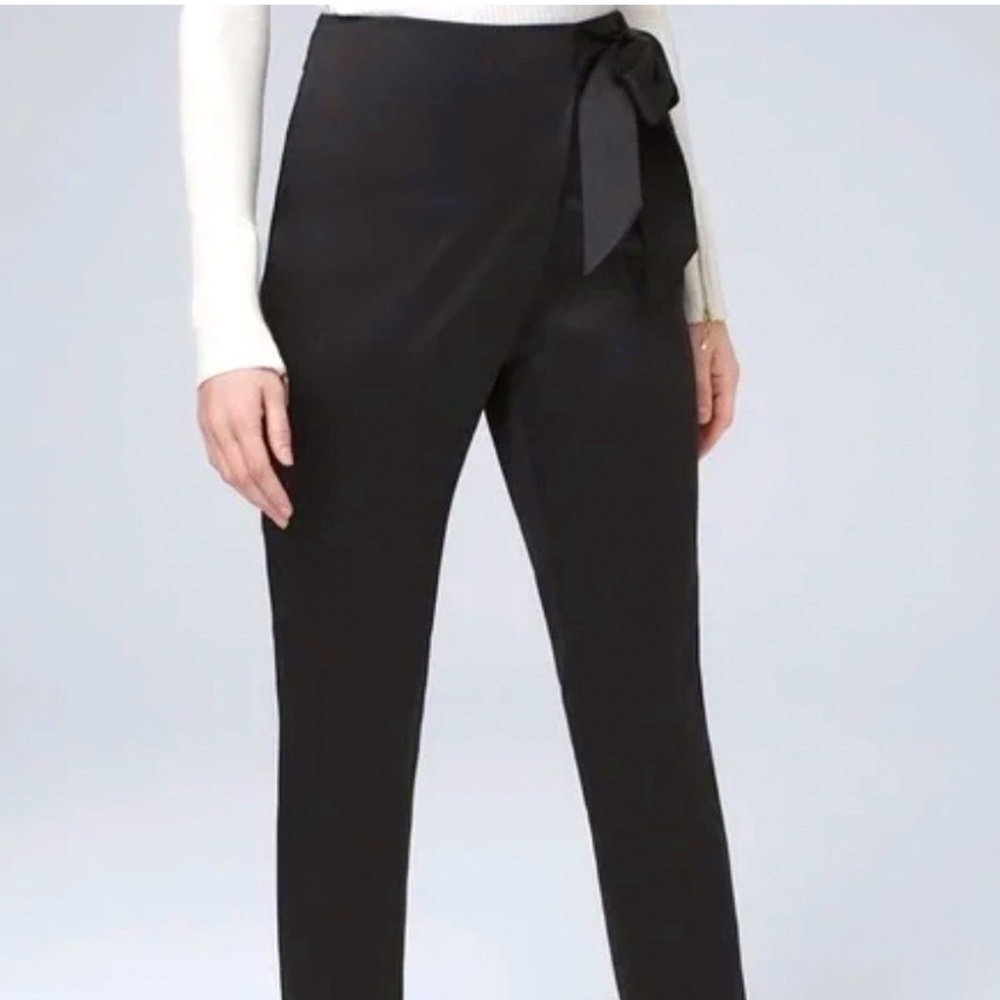 White house Black Market Bow-Belt Satin Tapered Ankle Pants